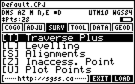 COGO+ Pro Surveying Menu